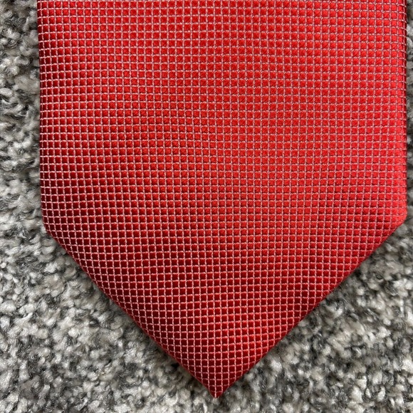FIRENZE tie Silk Geometric red silk  office Business suit office Classic‎ - Picture 1 of 7